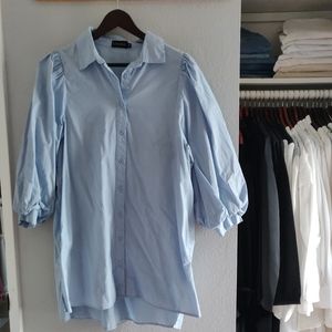 Baby Blue Balloon Sleeve Tunic